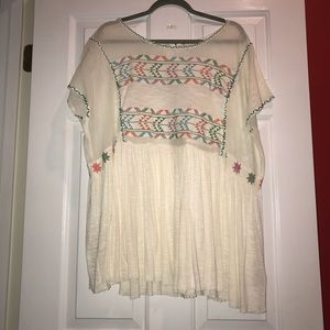 Free people tribal shirt white
